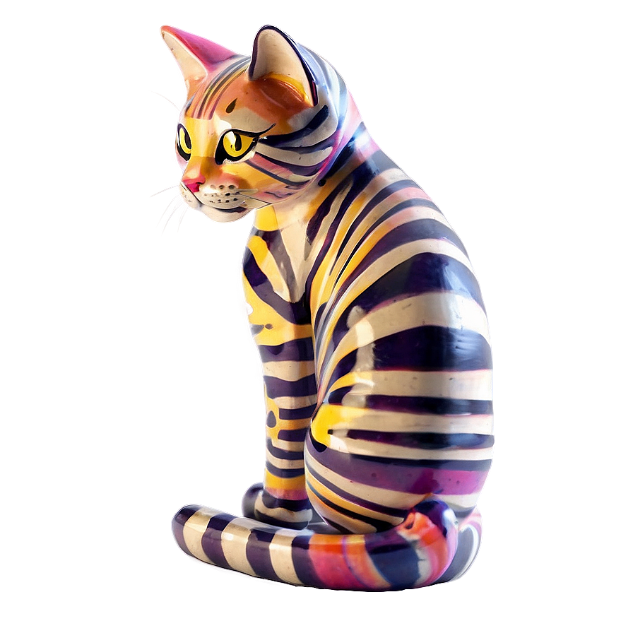 Striped Cat Figure Png C PNG