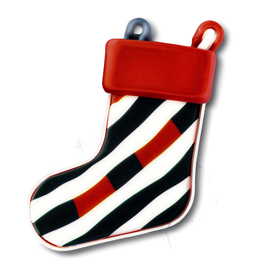 Striped Christmas Stocking Png 06132024 PNG