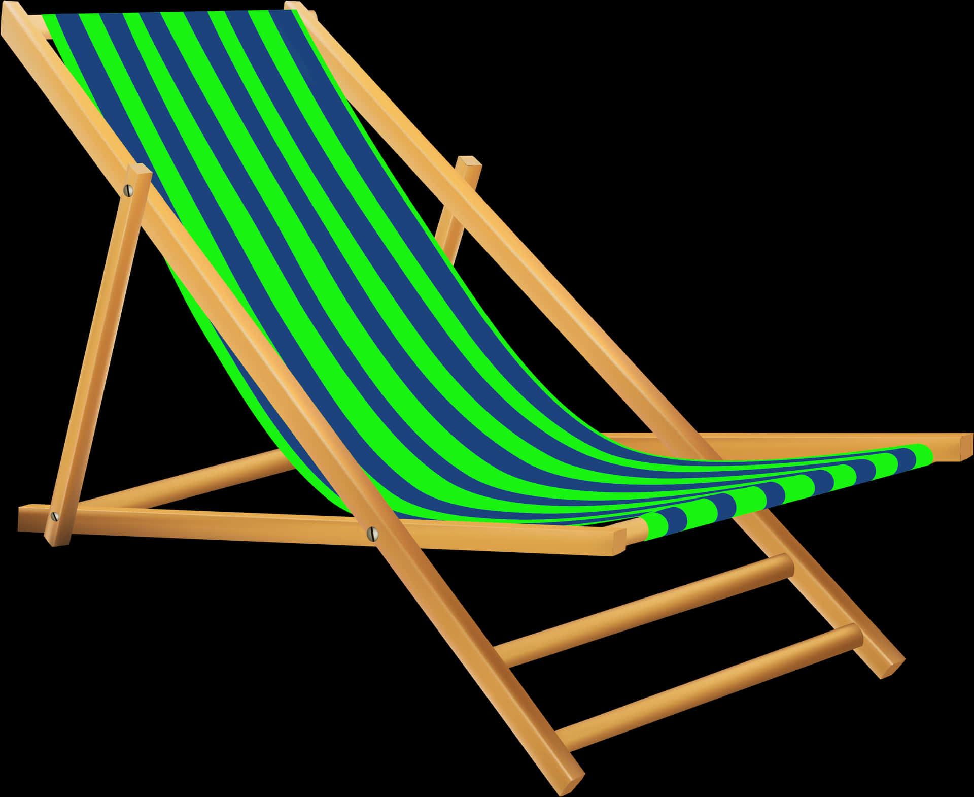 Striped Deck Chair Graphic PNG