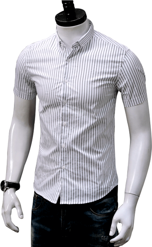 Striped Dress Shirt Mannequin PNG