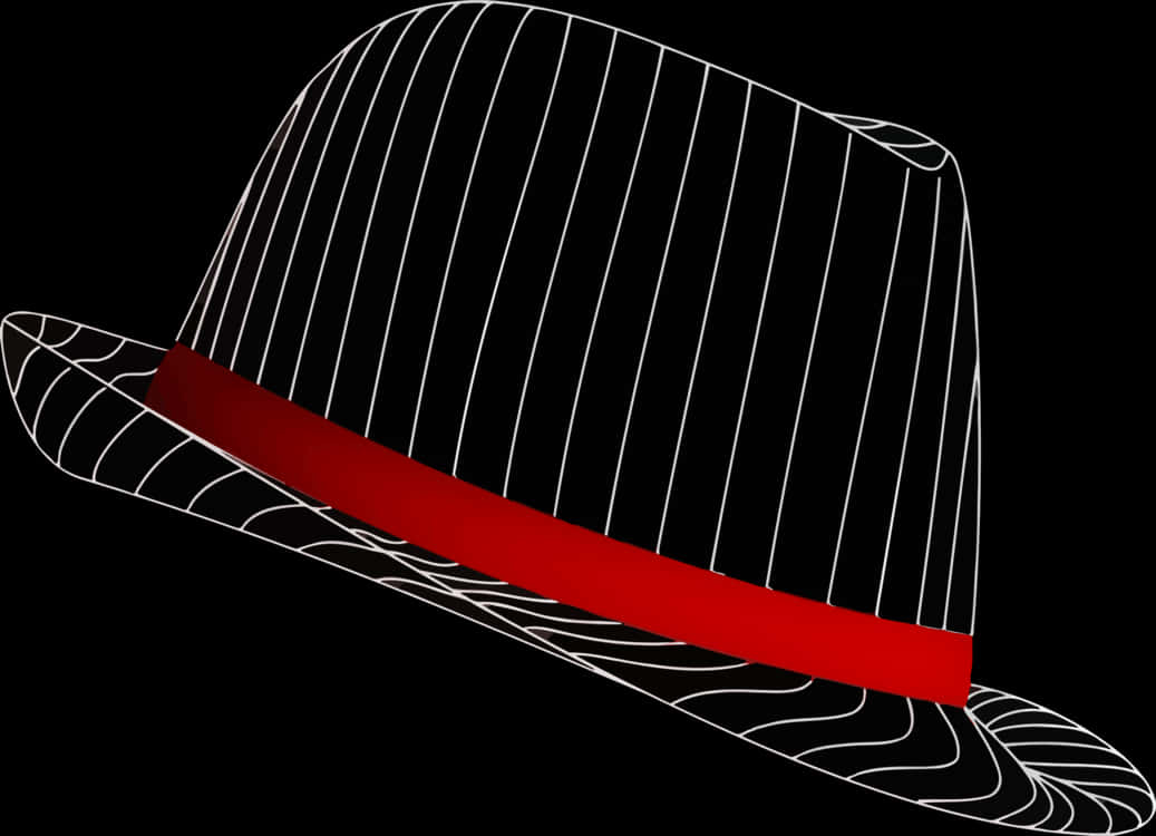 Striped Fedora Hat Graphic PNG