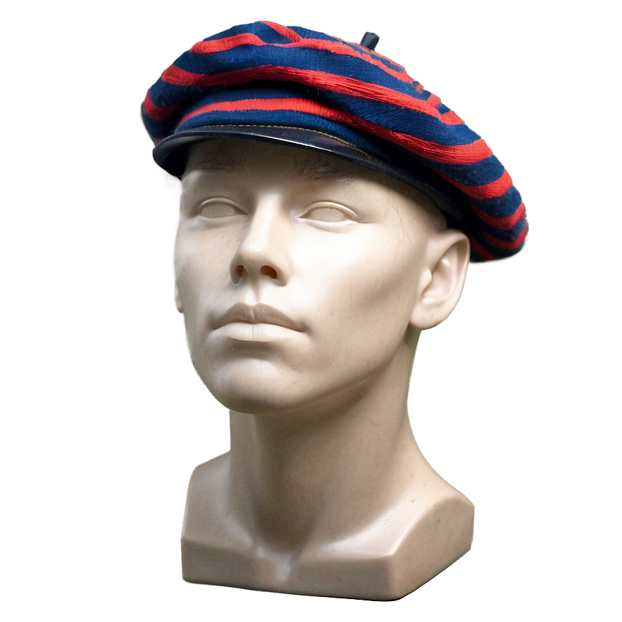 Striped French Beret Png Pin PNG