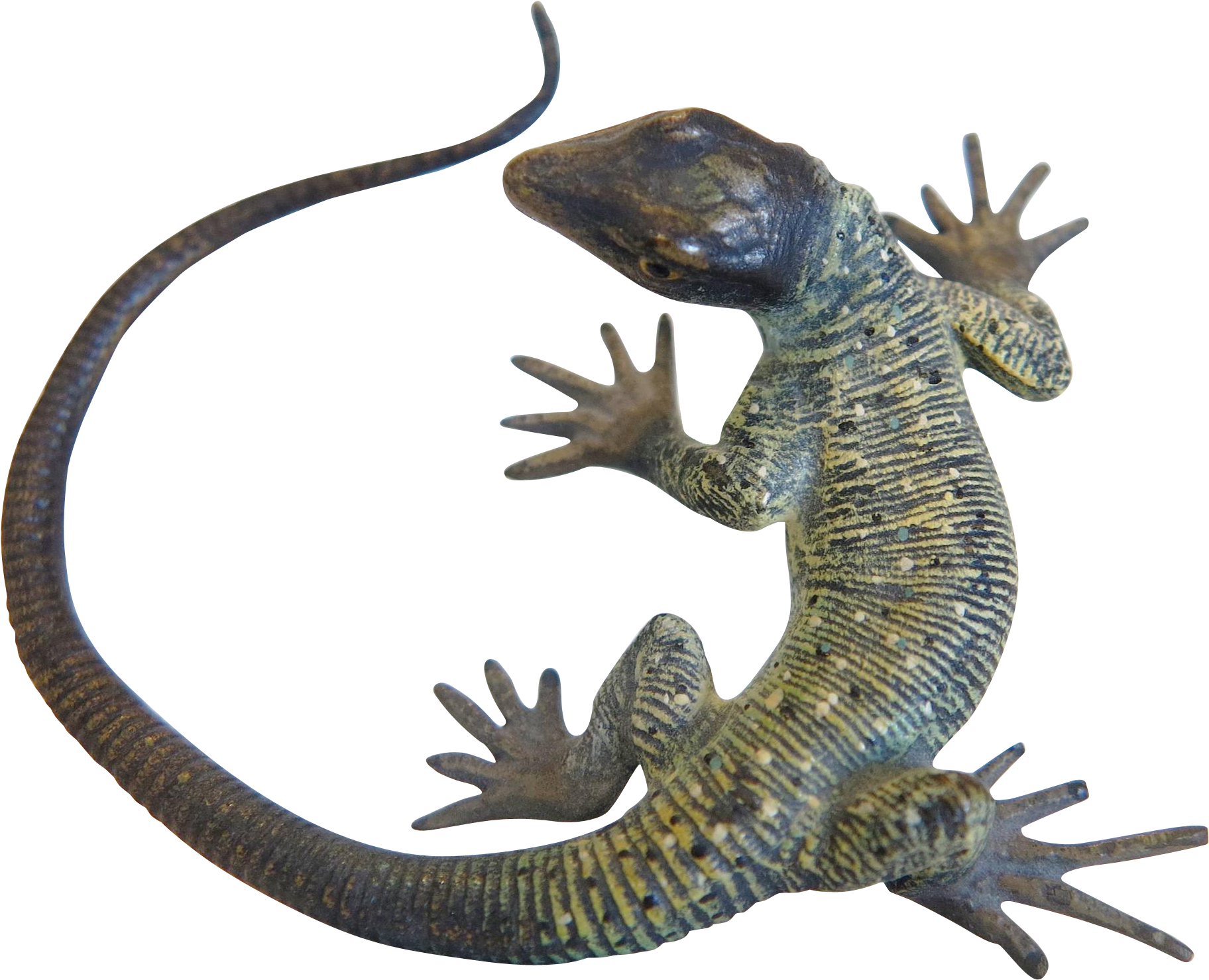 Striped Gecko Climbing PNG