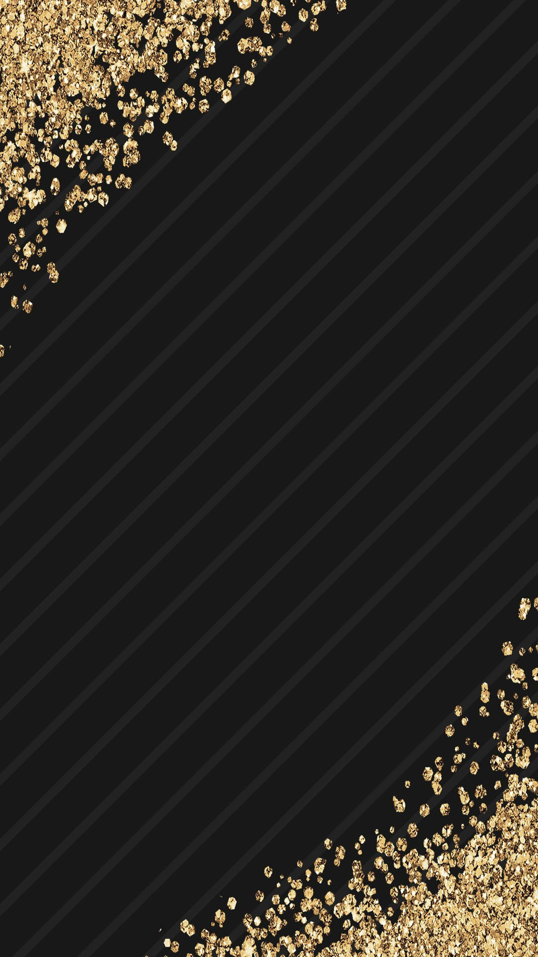 Striped Gold Glitter Black Backdrop For Phone