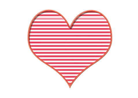 Striped Heart Graphic PNG