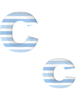 Striped Letter C Illusion PNG