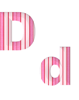 Striped Letter Design D P PNG