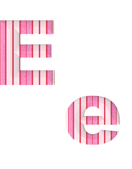 Striped Letter E Design PNG