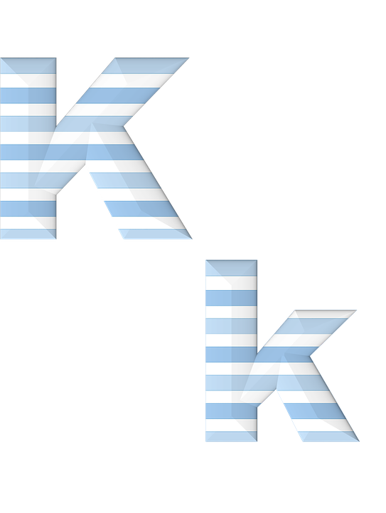 Striped Letter K Design PNG