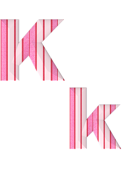 Striped Letter K Design PNG