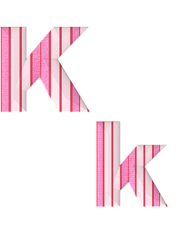 Striped Letter K Illusion PNG