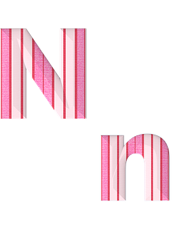 Striped Letter N Design PNG