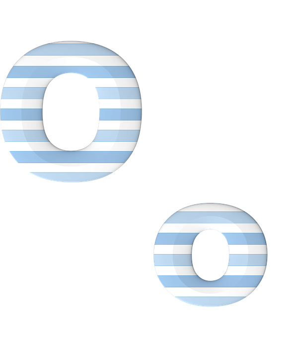 Striped Letter O Graphic PNG