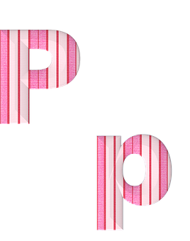 Striped Letter P Design PNG