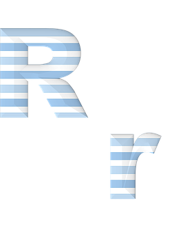 Striped Letter R Graphic PNG