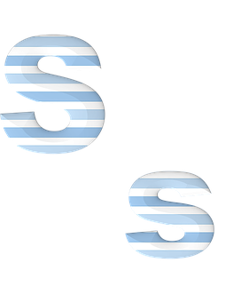 Striped Letter S Graphic PNG