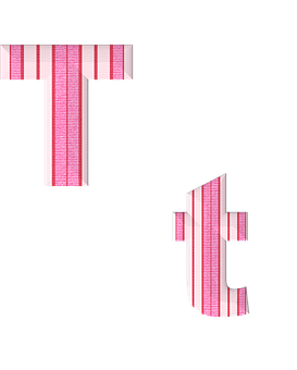 Striped Letter T Graphic PNG