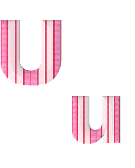 Striped Letter U Graphic PNG