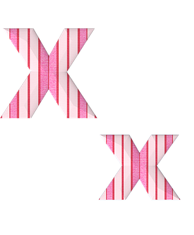 Striped Letter X Illusion PNG