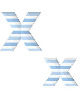 Striped Letter X Illusion PNG