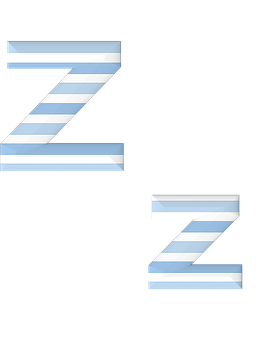 Striped Letter Z Graphic PNG