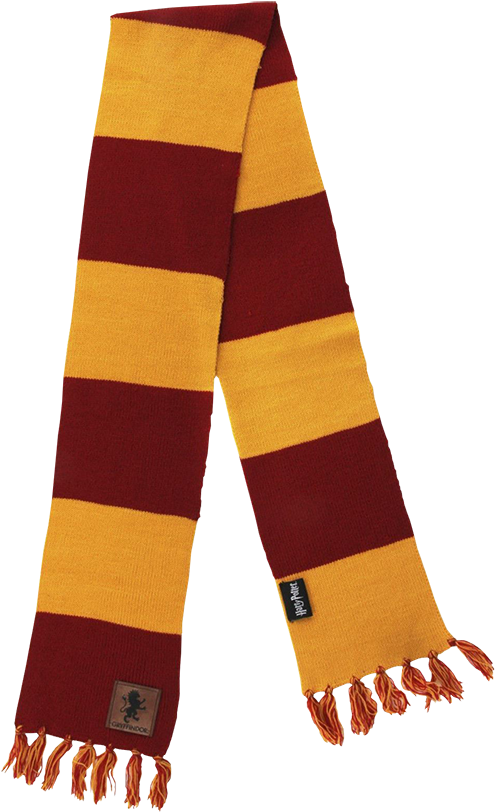 Striped Maroon Yellow Scarf PNG