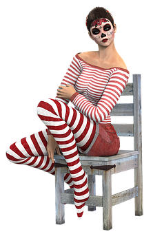 Striped_ Mime_ Artist_ Pose PNG