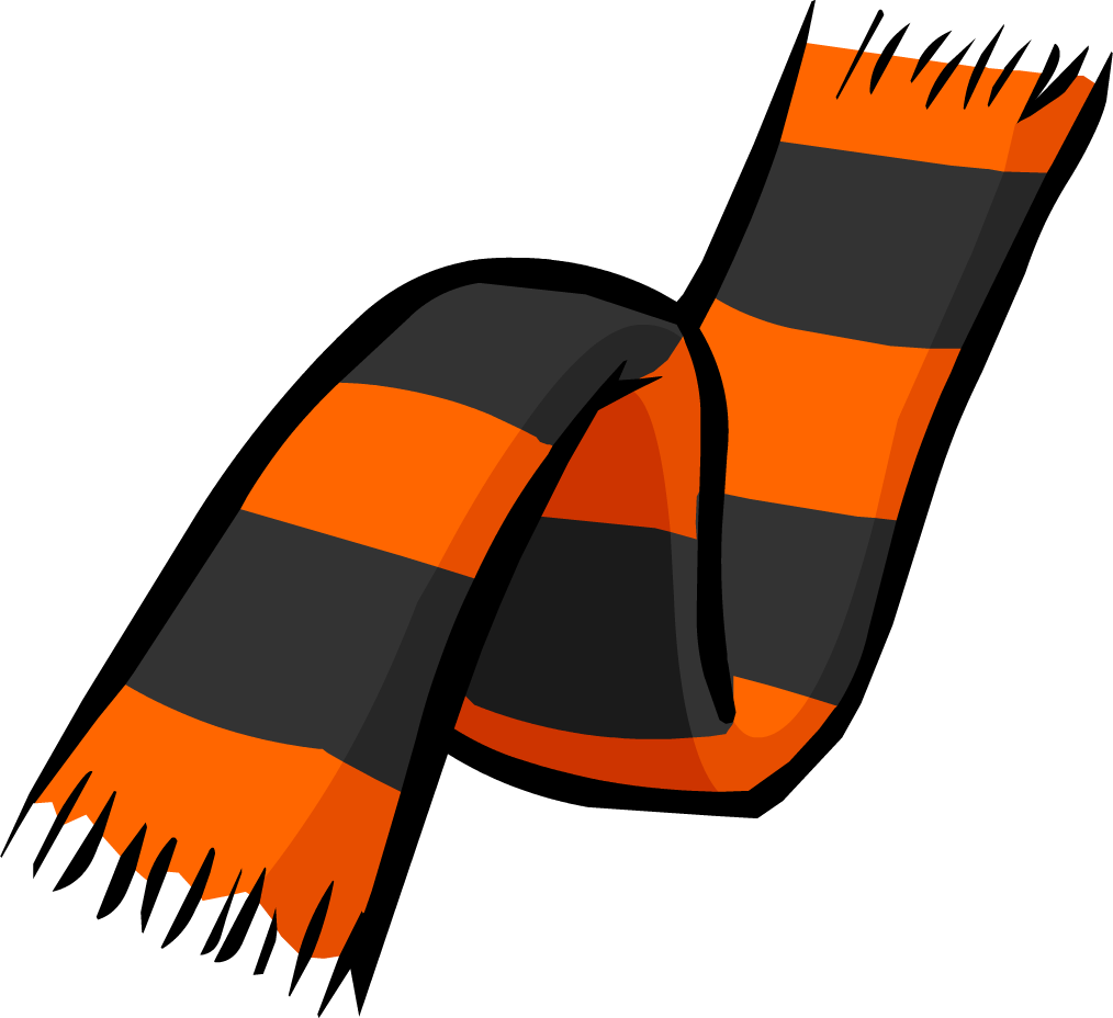 Striped Orange Black Scarf Vector PNG