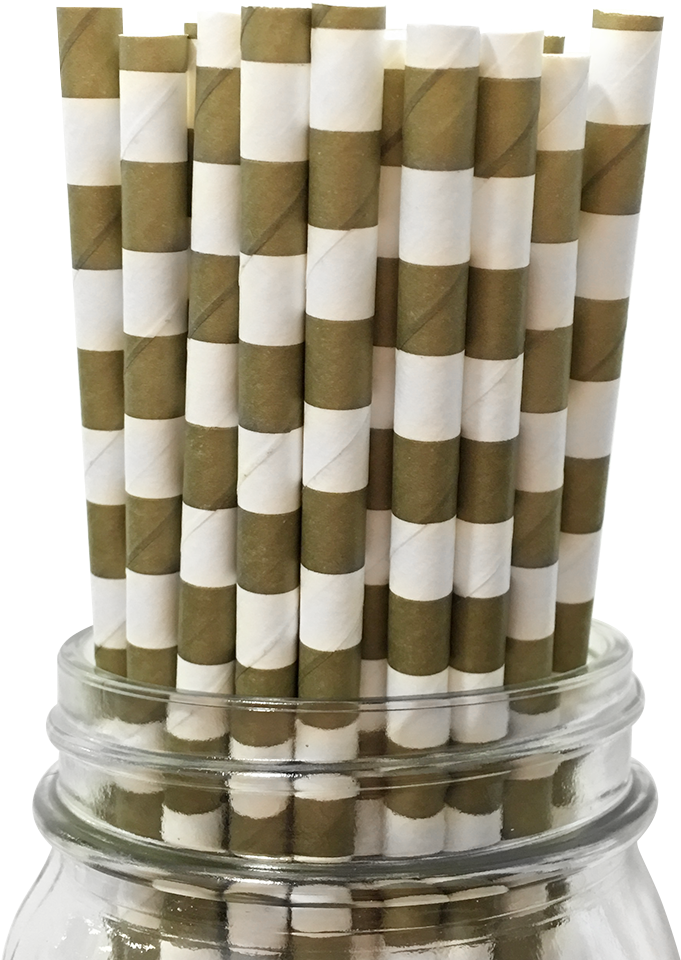 Striped Paper Strawsin Jar PNG