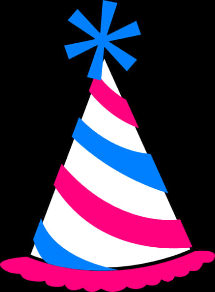 Striped Party Hat Vector PNG