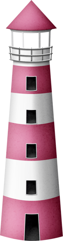 Striped Pink Lighthouse Graphic PNG