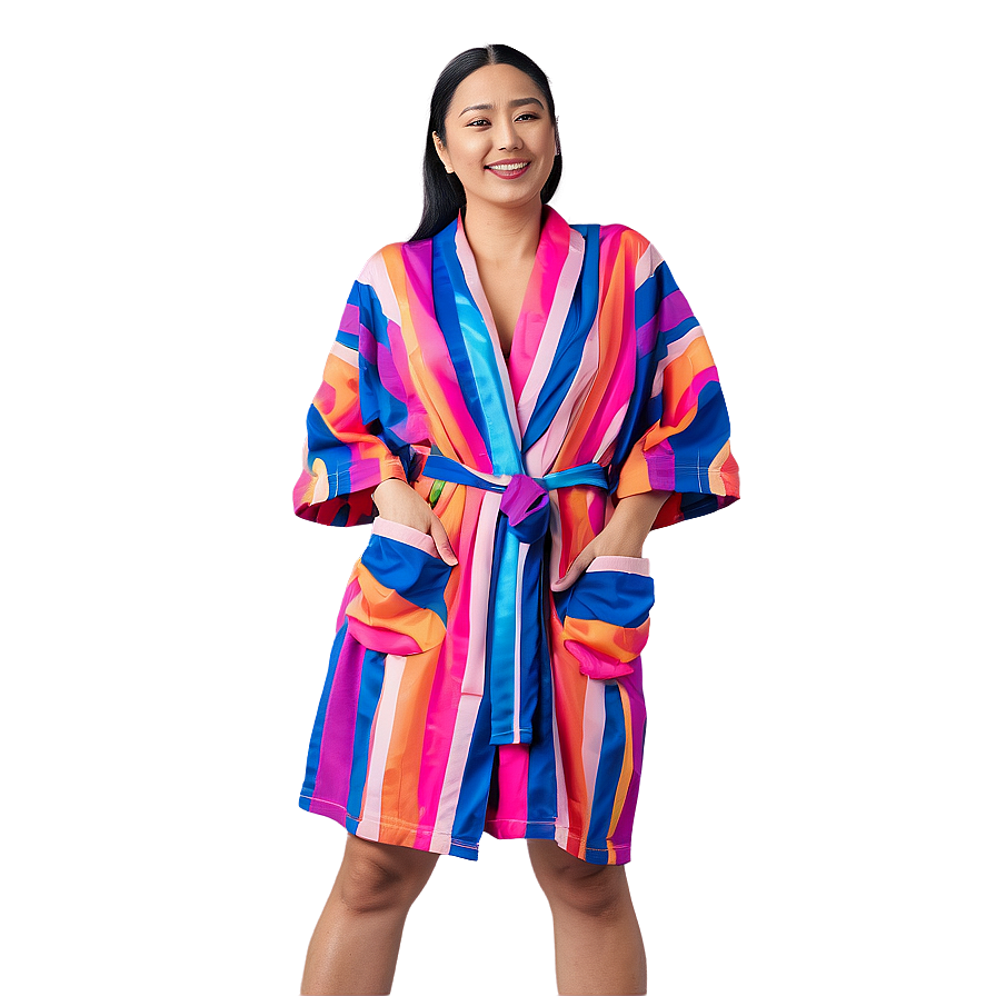 Striped Poolside Robe Png Ssh PNG