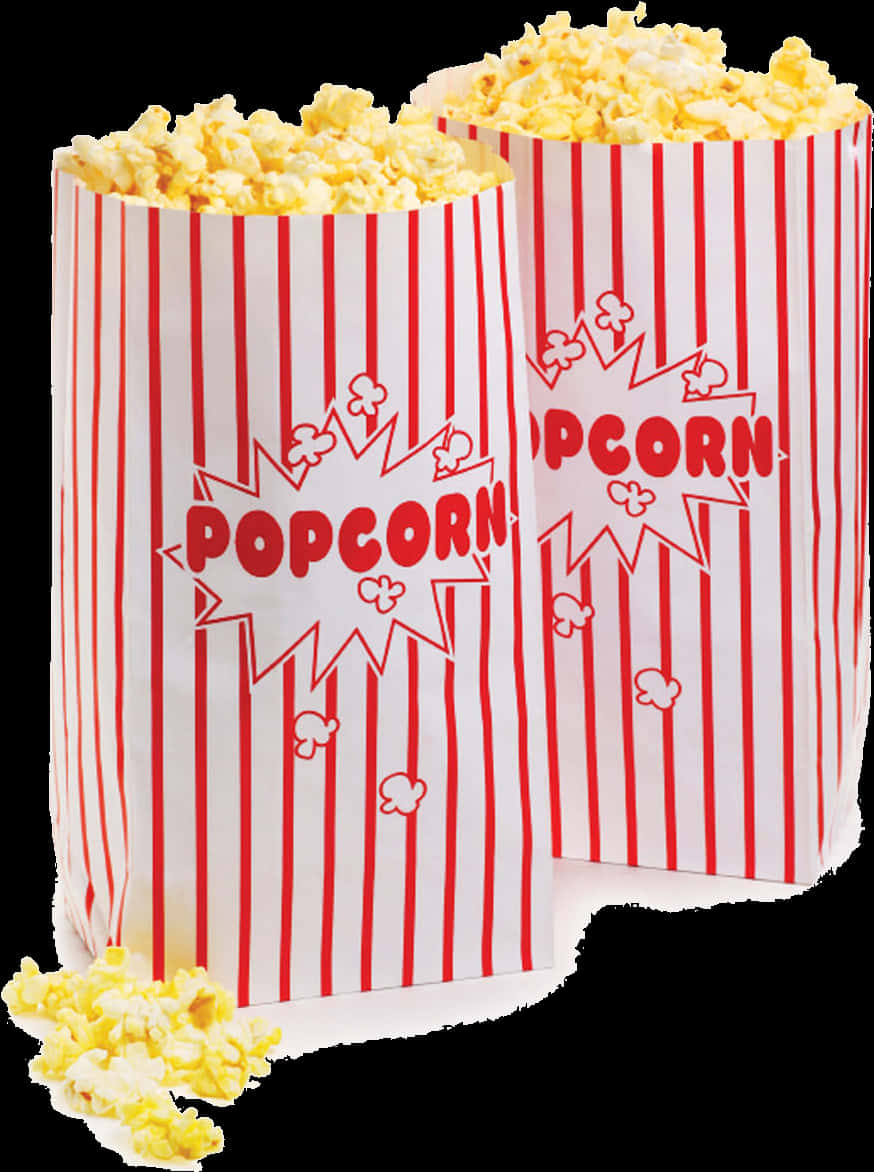 Striped Popcorn Bags Clipart PNG