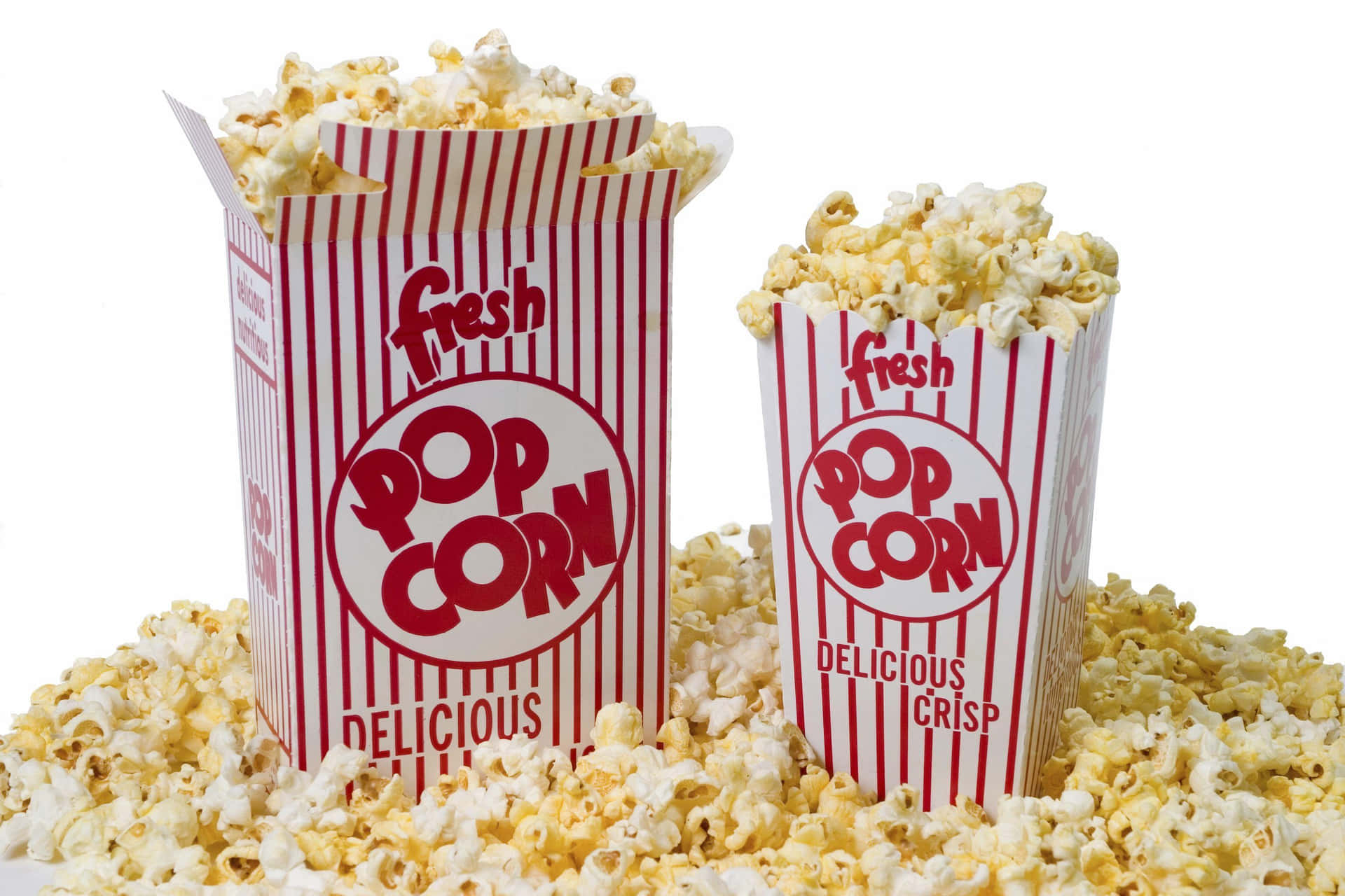 Gestreepte Popcorndozen Overlopend Achtergrond