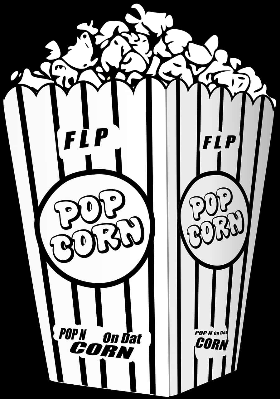 Striped Popcorn Container Clipart PNG