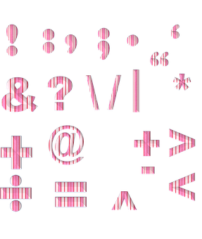 Striped Punctuation Marks PNG