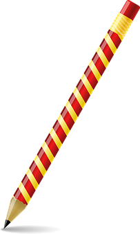 Striped Red Yellow Pencil Black Background.jpg PNG