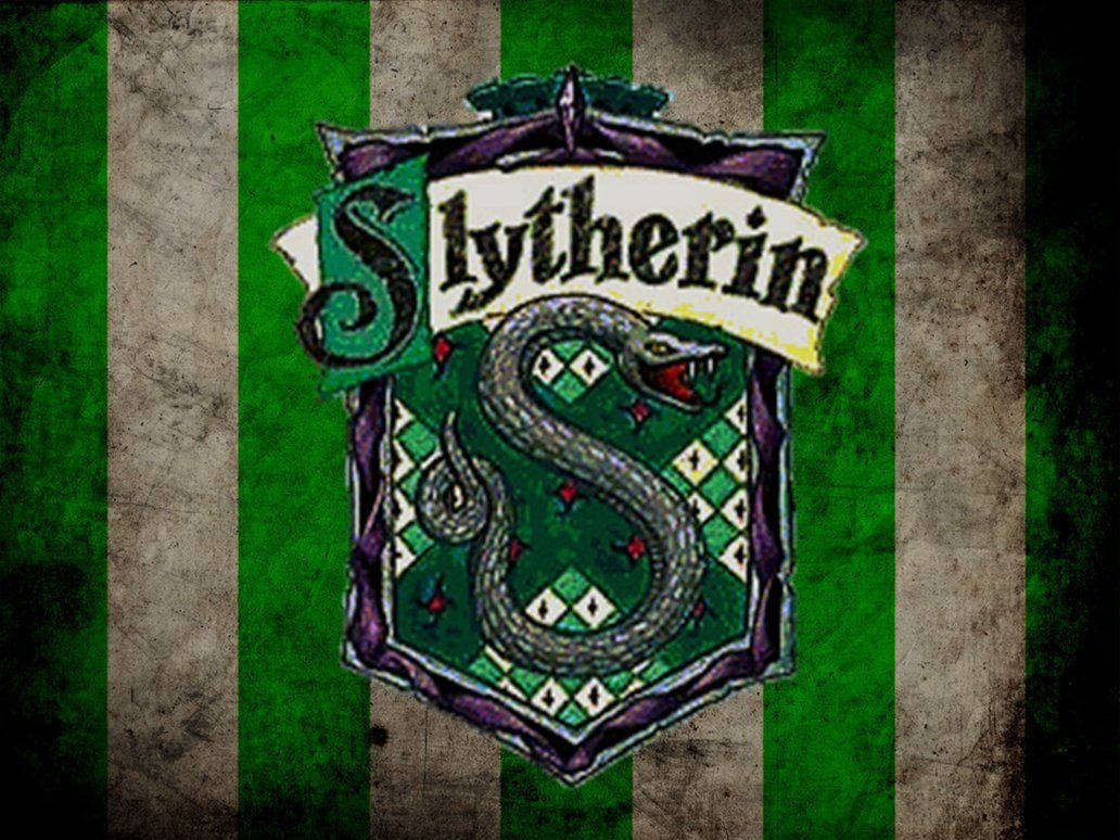 Striped Slytherin House Flag Wallpaper
