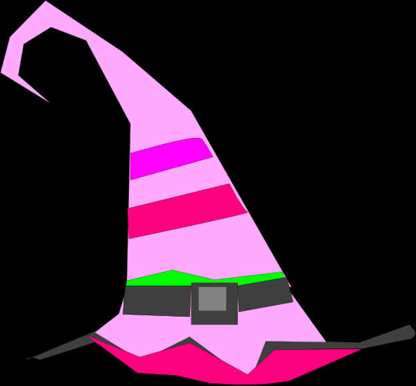 Striped Witch Hat Graphic PNG