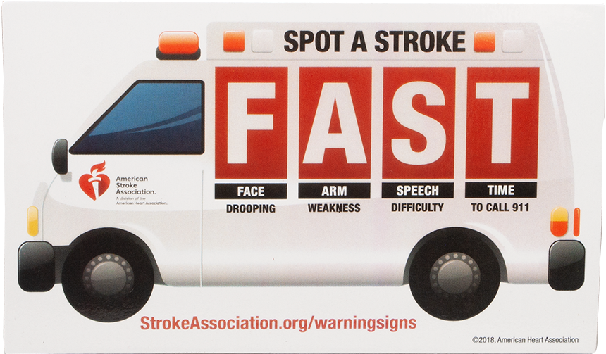 Stroke Awareness Ambulance F A S T Graphic PNG