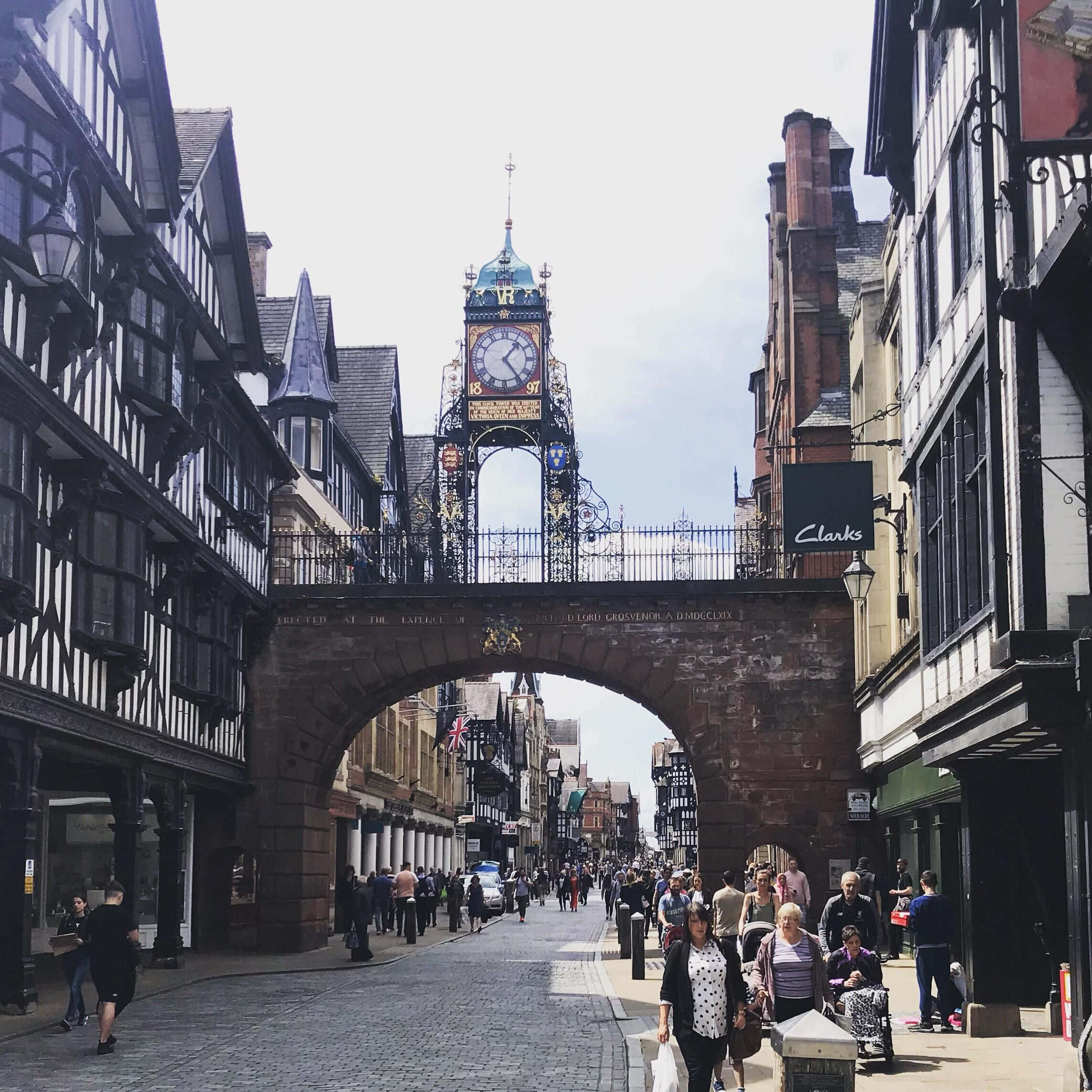 Stroll Through The Historic Streets Of Chester, United Kingdom Wallpaper