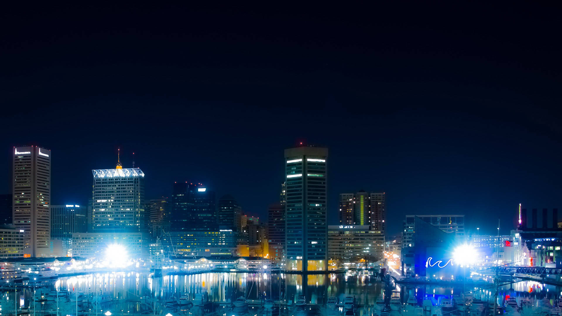 Strong Light At Night In Baltimore Wallpaper