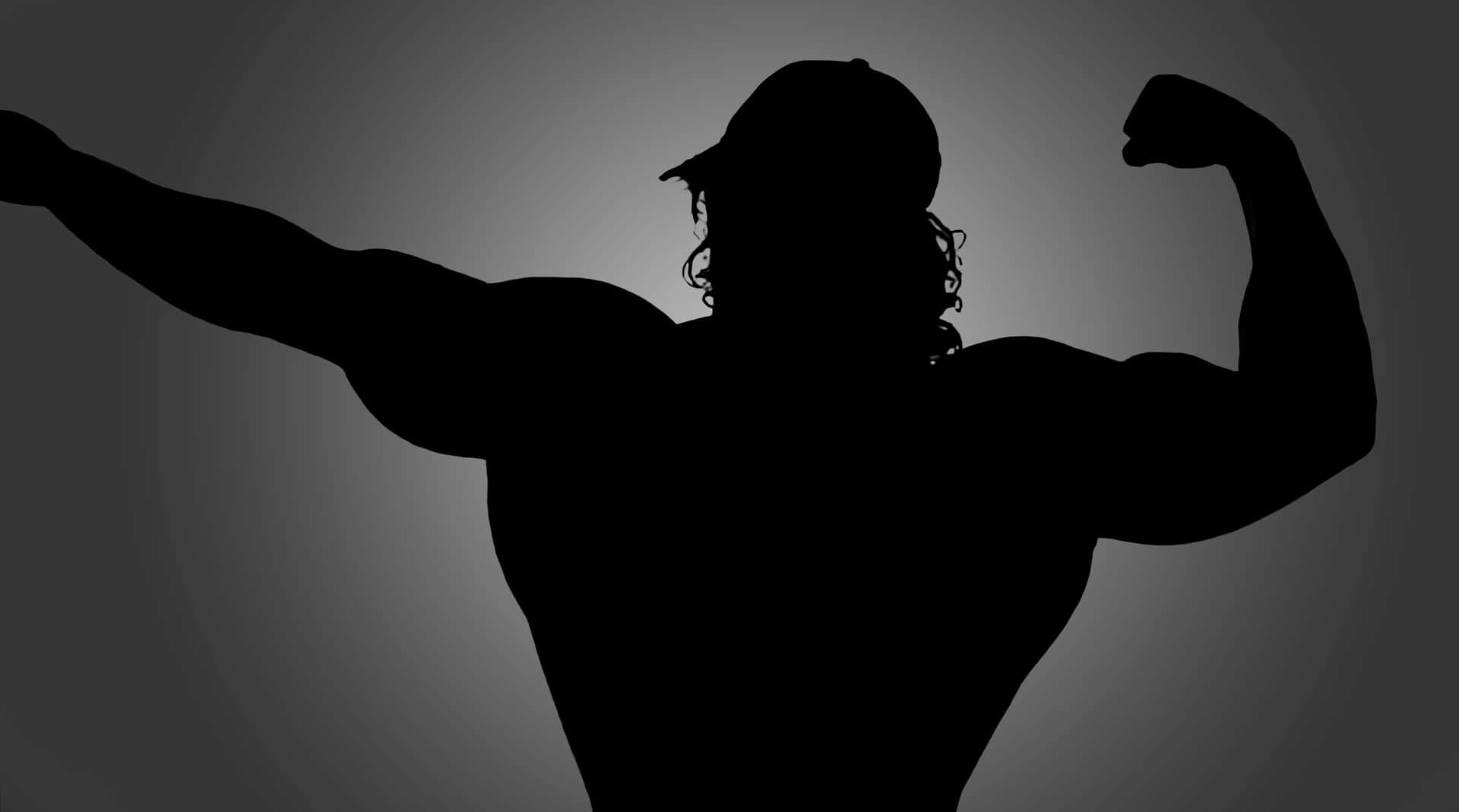 Strong Silhouette Flexing Pose Wallpaper