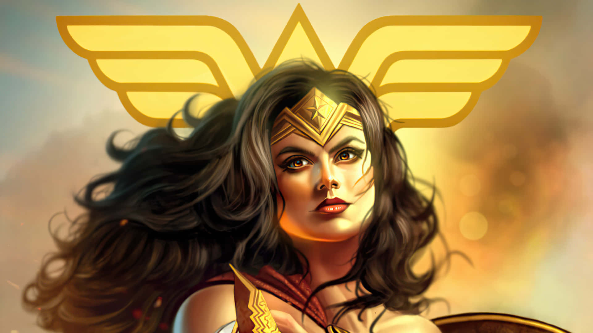 Download Strong Wonder Woman Digital Art Wallpaper 