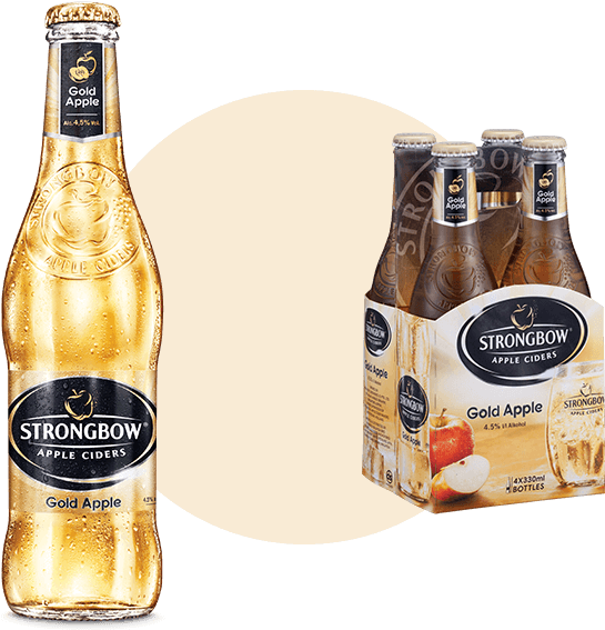 Strongbow Gold Apple Cider Bottles Pack PNG