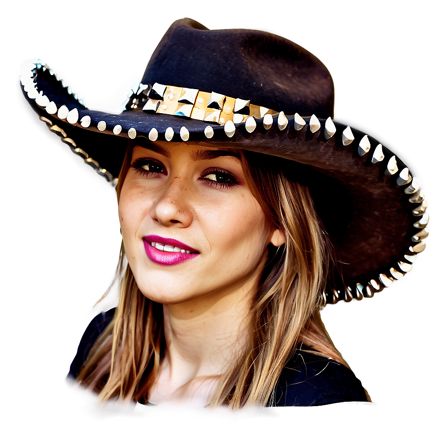 Studded Cowgirl Hat Png 06132024 PNG