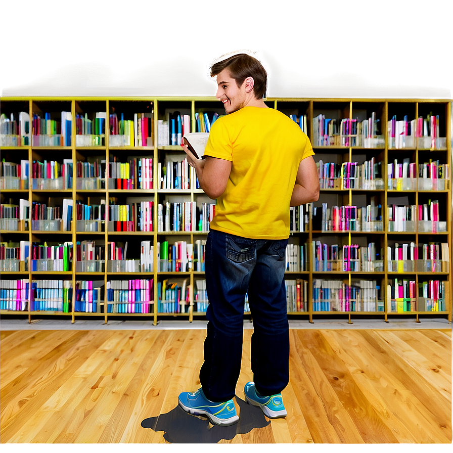 Student In Library Png 05232024 PNG