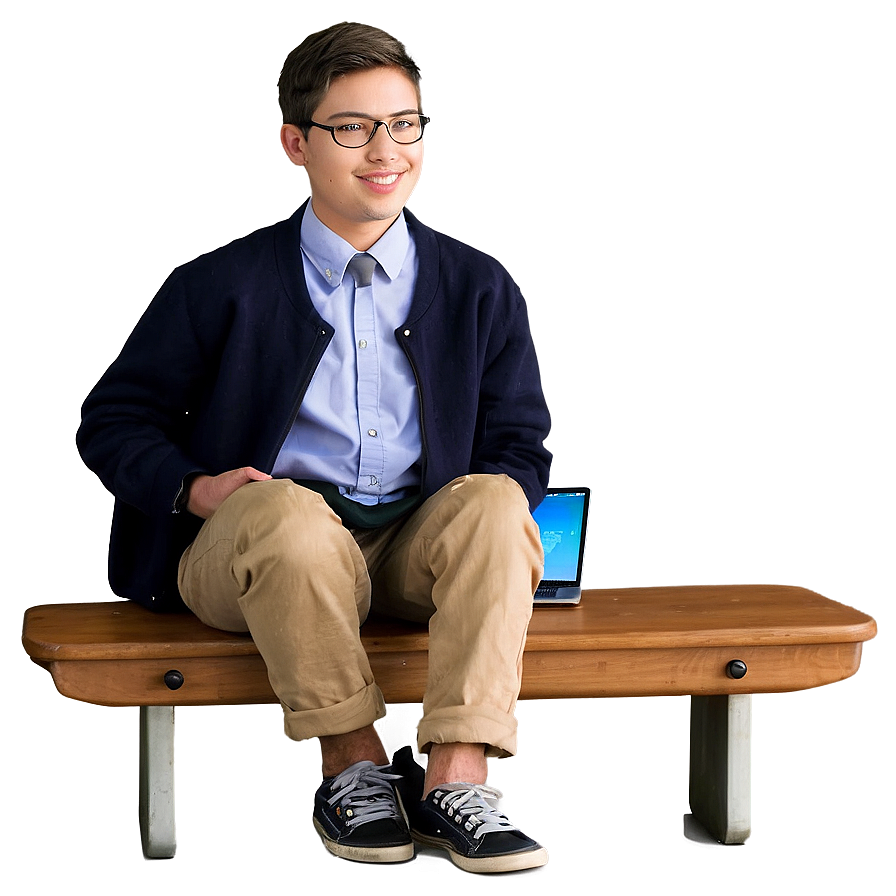 Student With Laptop Png 6 PNG