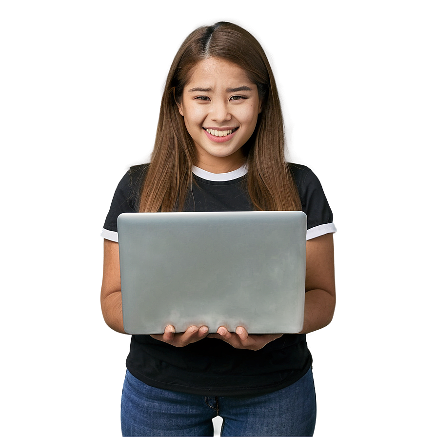 Student With Laptop Png Gya PNG