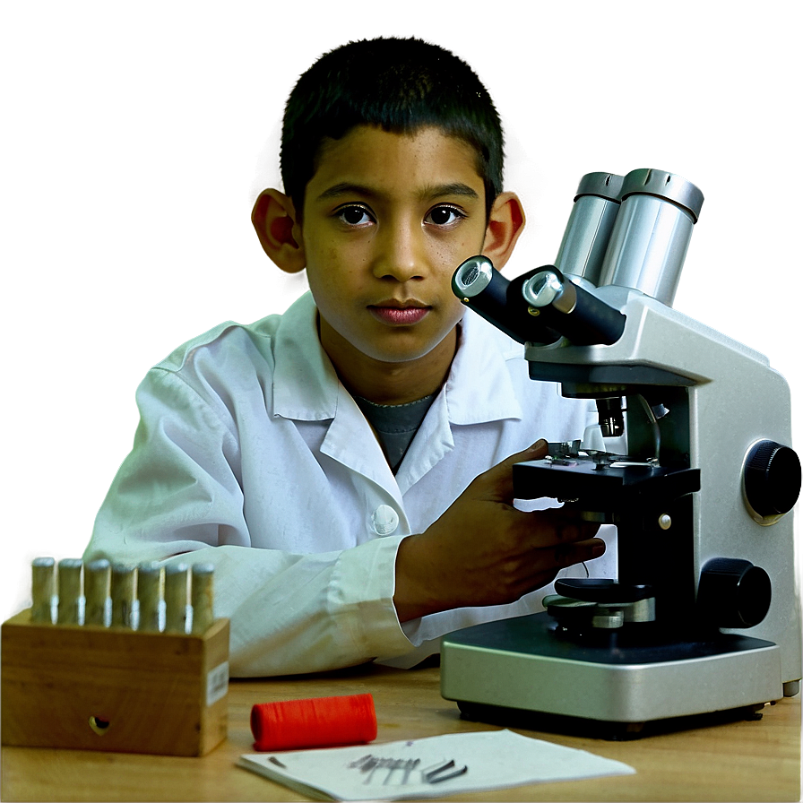 Student With Microscope Png Xtp5 PNG